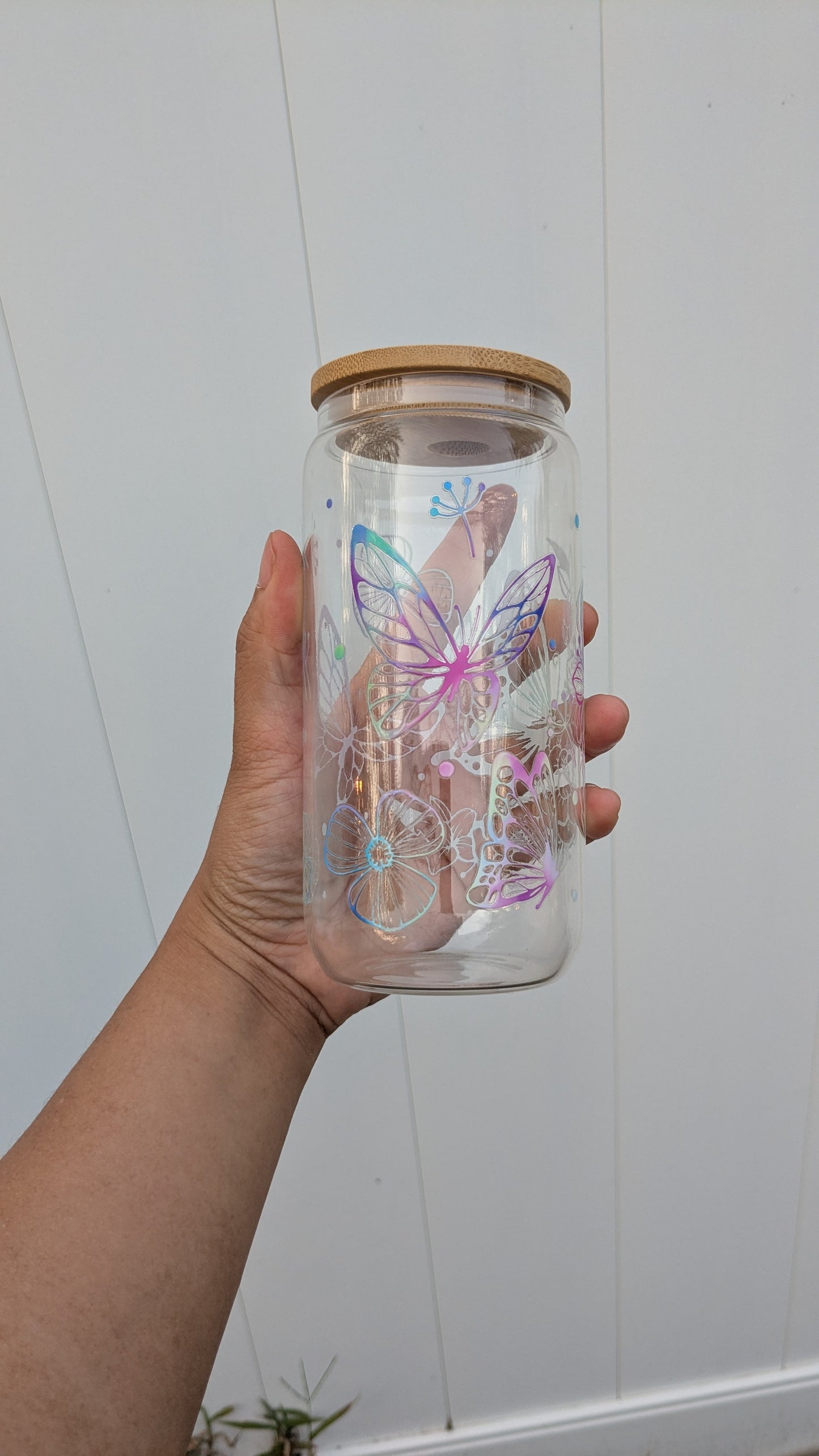 Holographic Butterfly Libby Cup Tumbler