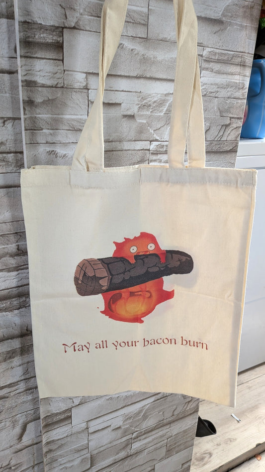 Calcifer Tote Bag: May Your Bacon Burn