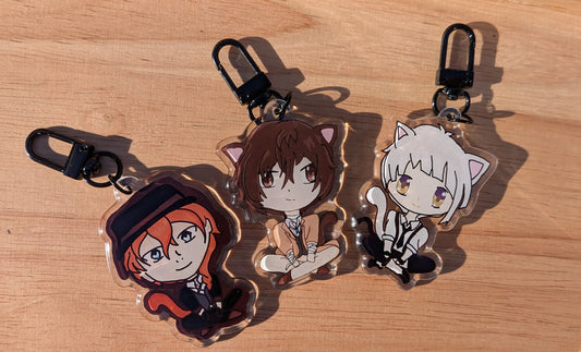 Dazai, Chuuya & Atsushi Acrylic Keychain