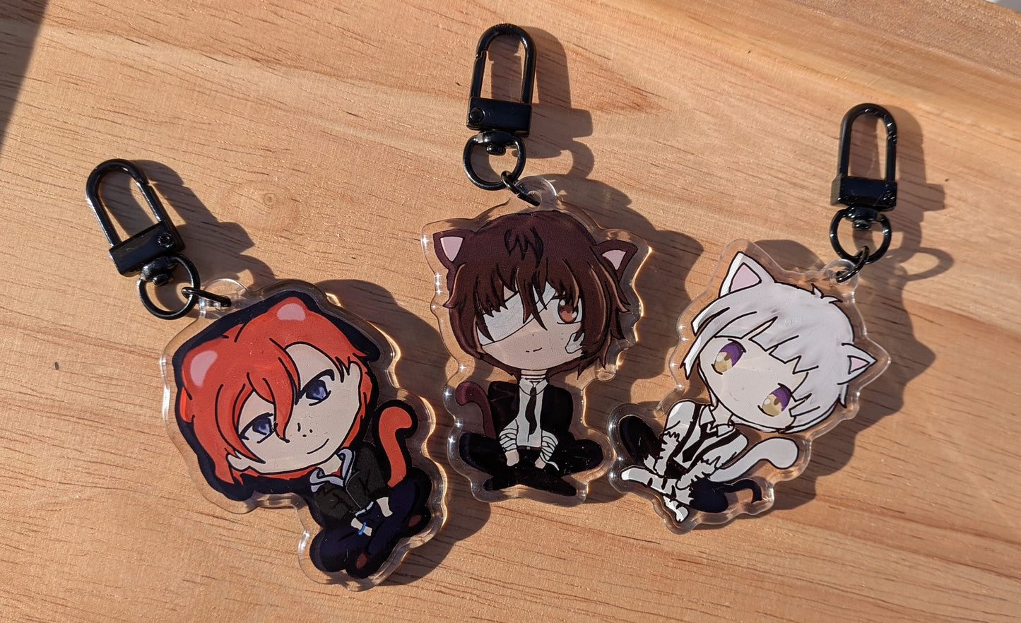 Dazai, Chuuya & Atsushi Acrylic Keychain