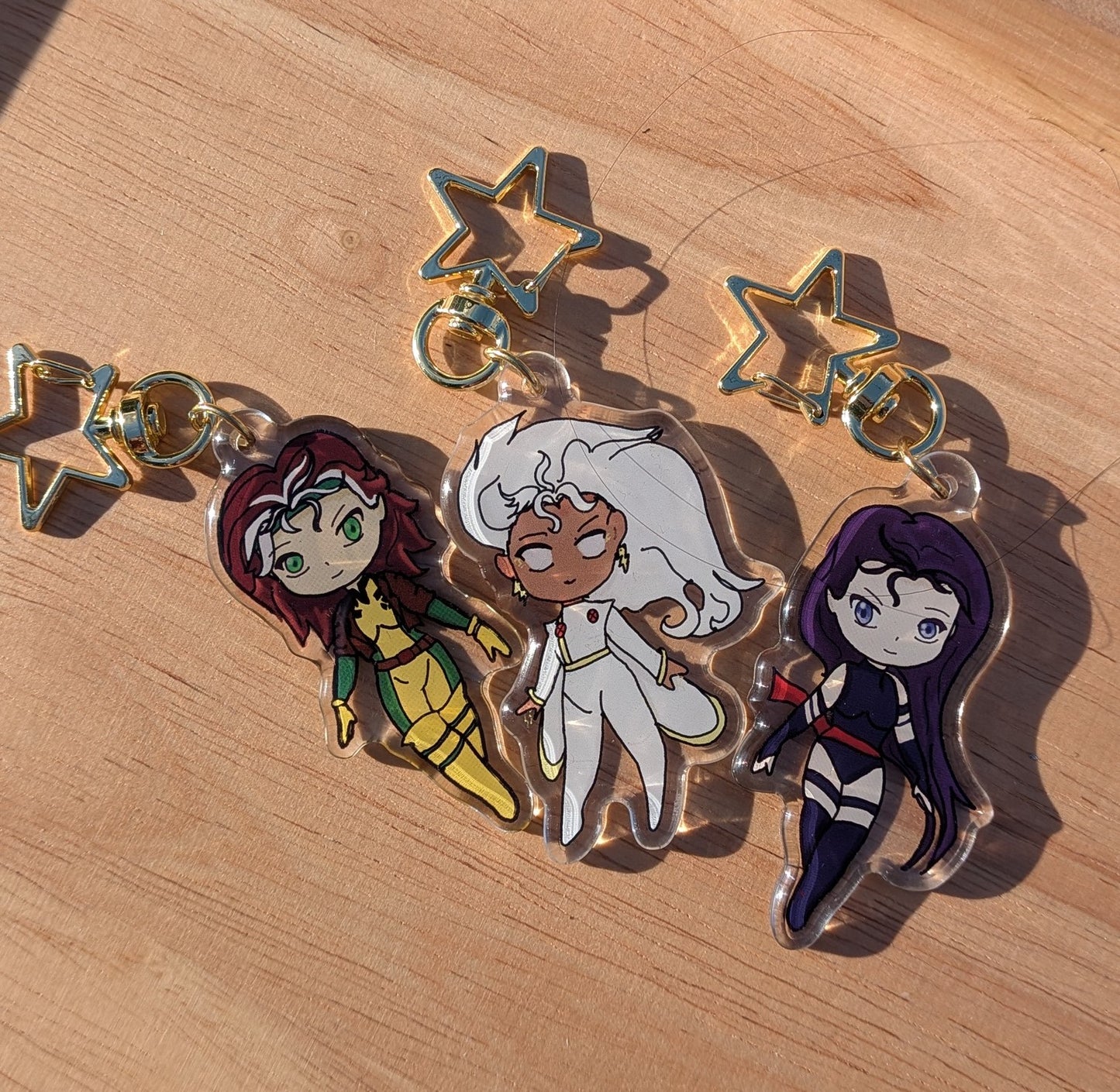 Mutant Heroine Trio Acrylic Keychain | Weather Queen, Psychic Ninja & Southern Powerhouse Inspired Charm
