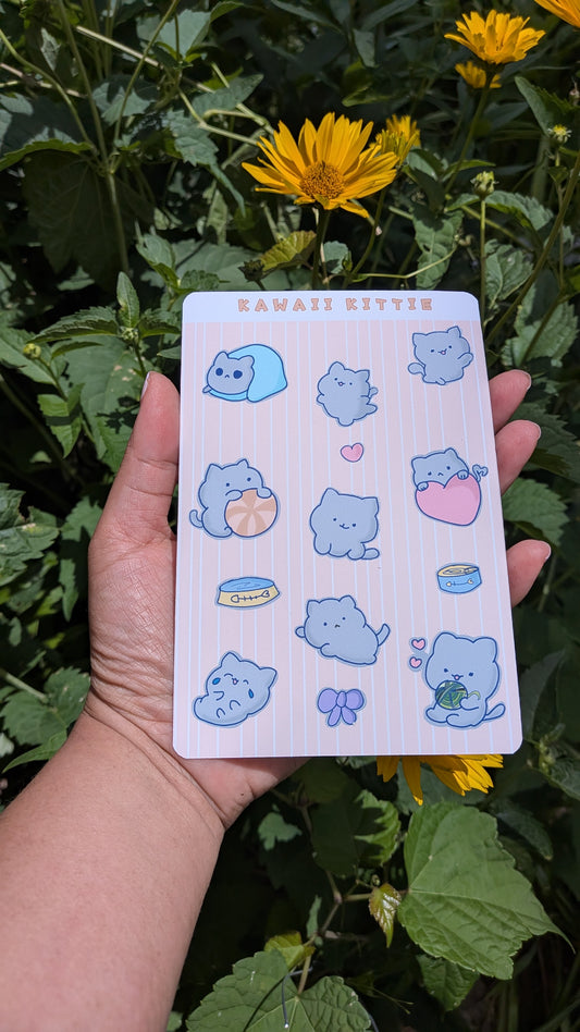 Kawaii Kitten Sticker Sheet