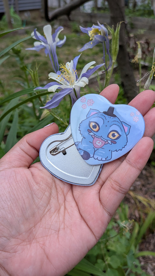 Derpy Heart Button Pin