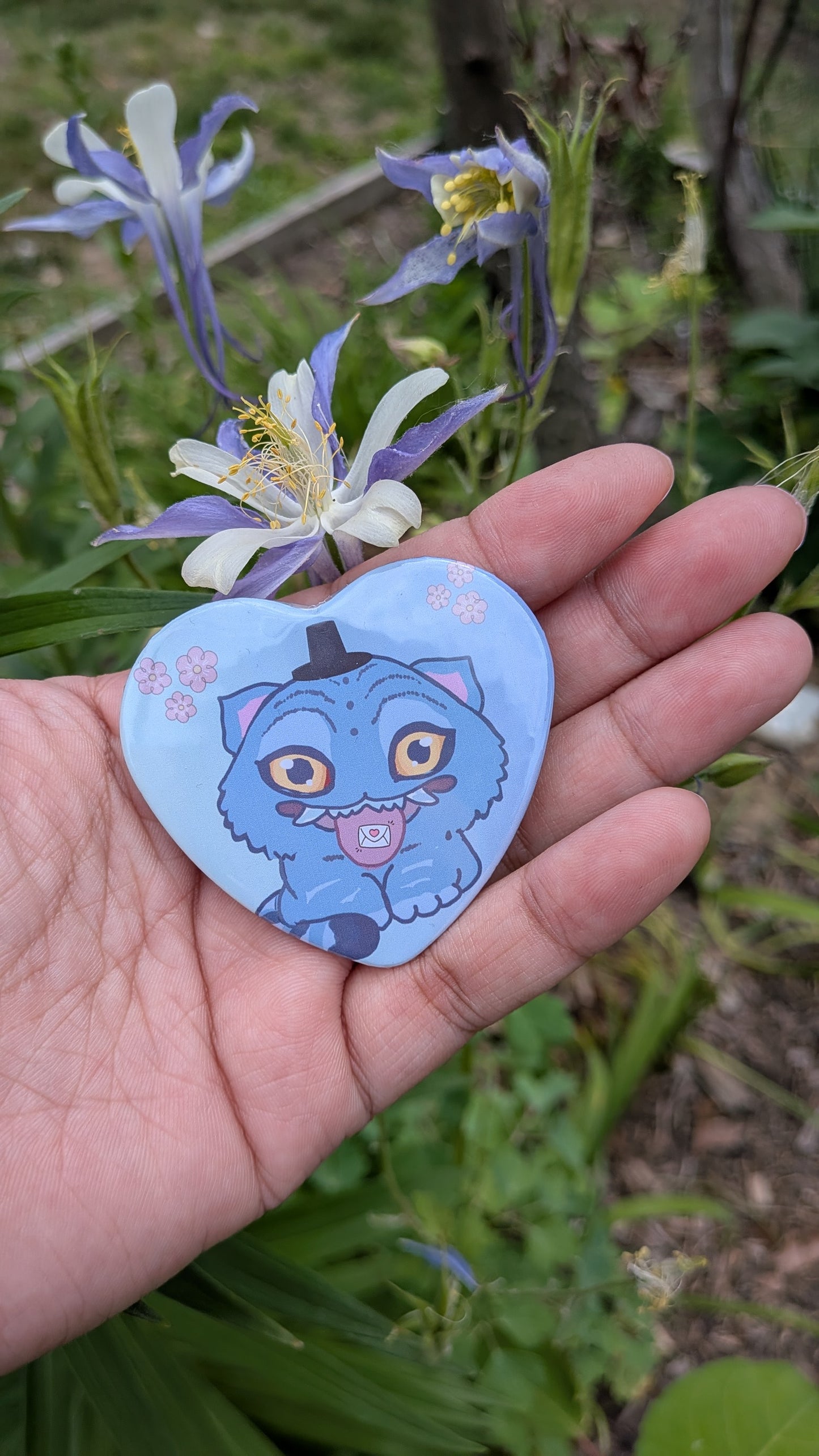 Derpy Heart Button Pin