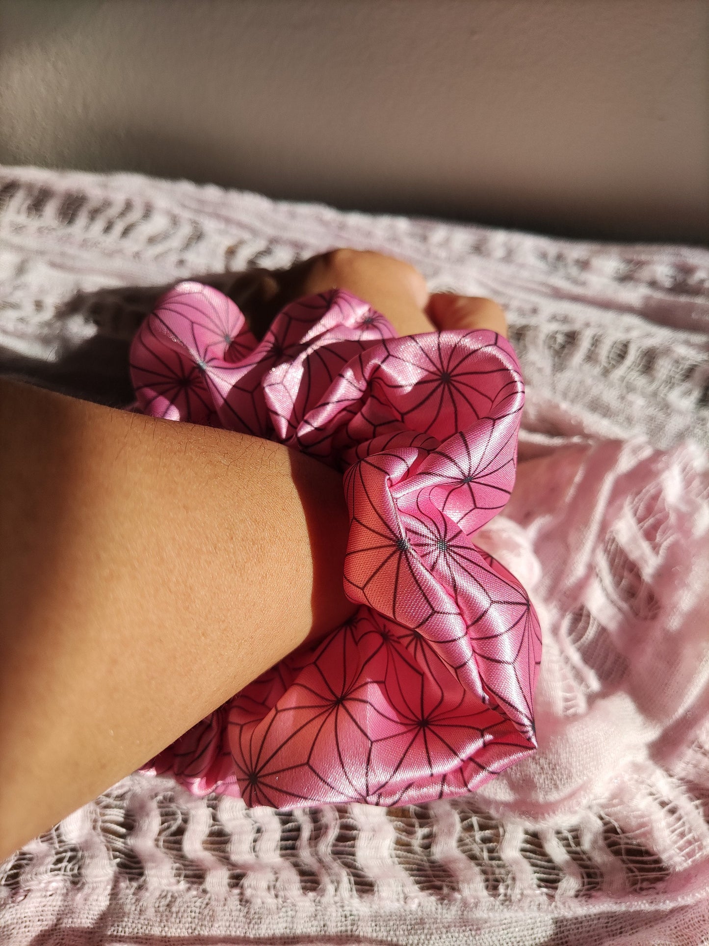 Handmade Demon Slayer Scrunchie Set, Satin or Poly Cotton