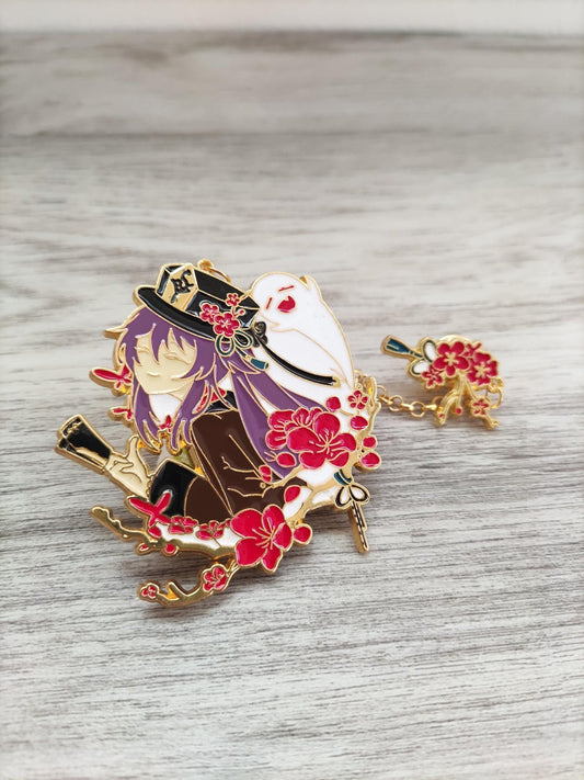 Hutao Pin, Large 2 Part Enamel Pin