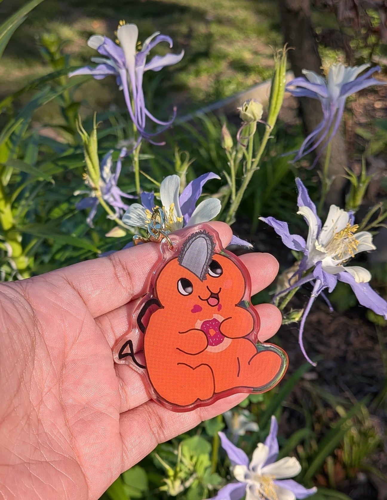 Orange Devil Pup Inspired Acrylic Keychain – 2.5 Inch Anime-Inspired Charm