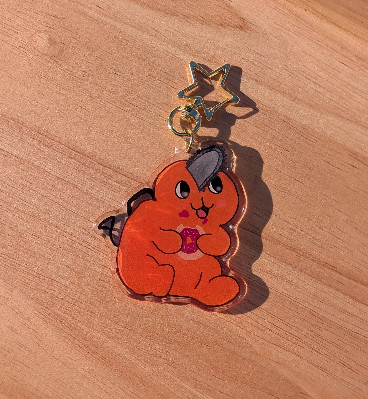 Orange Devil Pup Inspired Acrylic Keychain – 2.5 Inch Anime-Inspired Charm