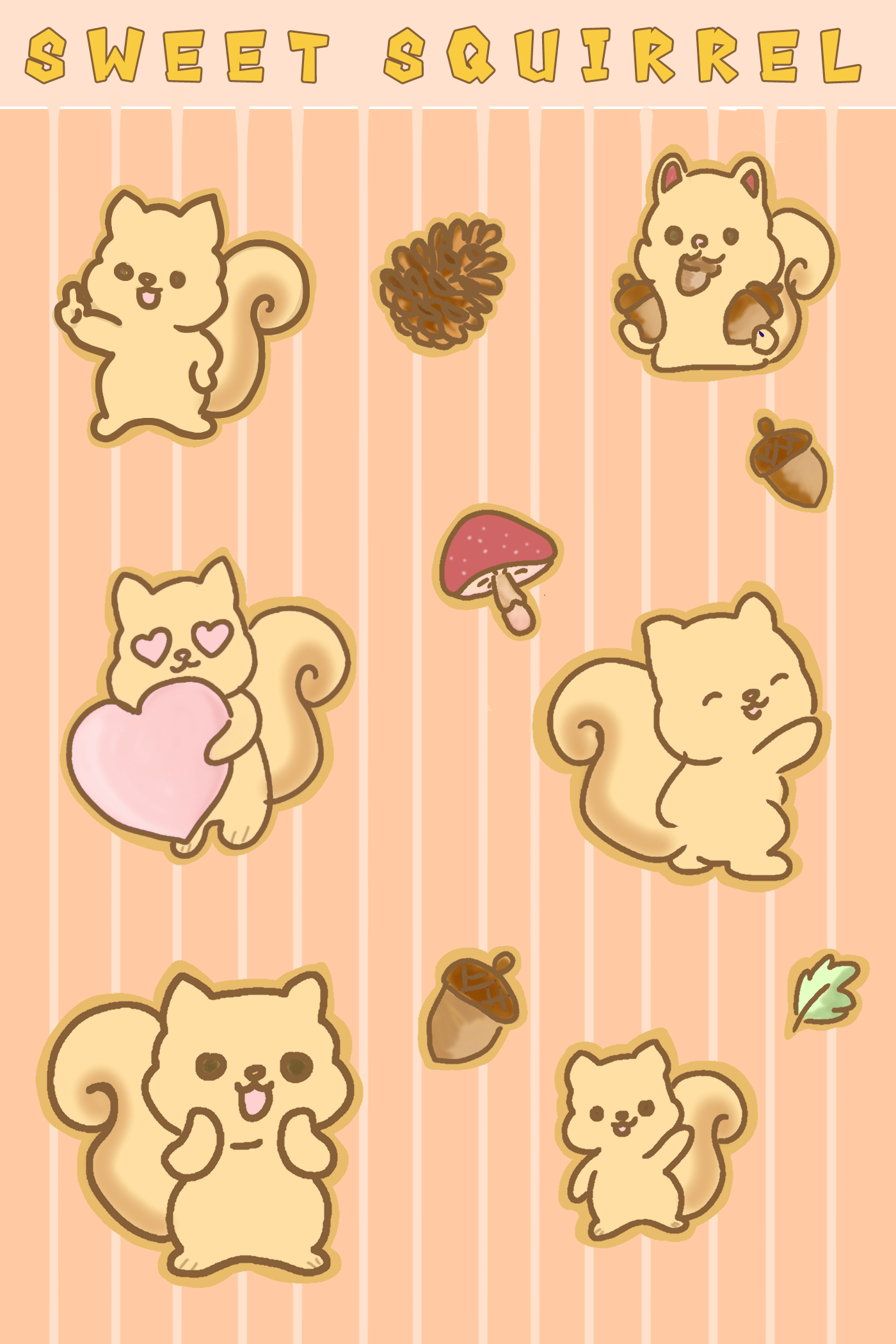 Sweet Squirrel Sticker Sheet